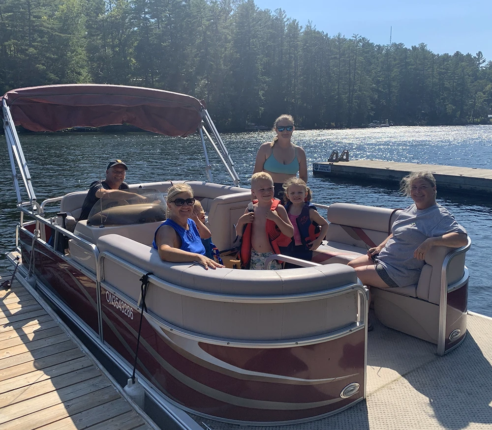 Edge of Muskoka Experience Sunchaser Pontoon Boat Rental 60 HP